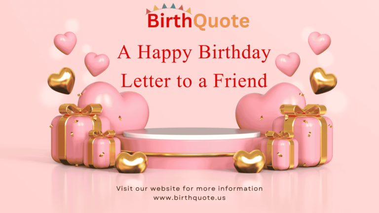 A Happy Birthday Letter to a Friend